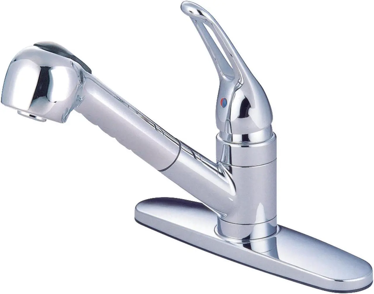 KB801SP Single-Handle 1-or-3 Hole Deck Mount Pull-Out Sprayer Kitchen Faucet, Polished Chrome - Thumbnail 3