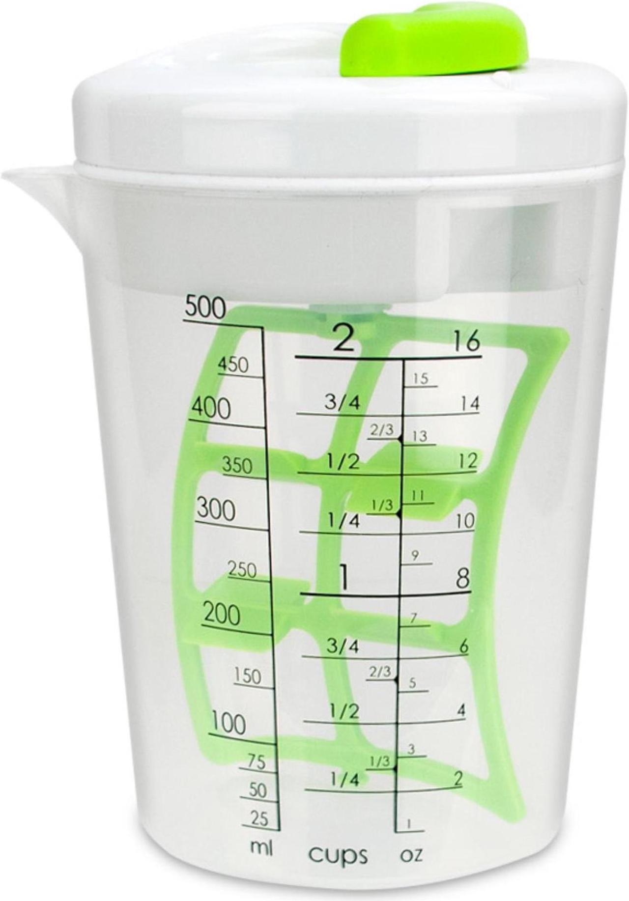 Alt view image 6 of 6 - MainStays Ratchet Style Multi Mixer Vinaigrettes Marinades Measuring Cup Trigger