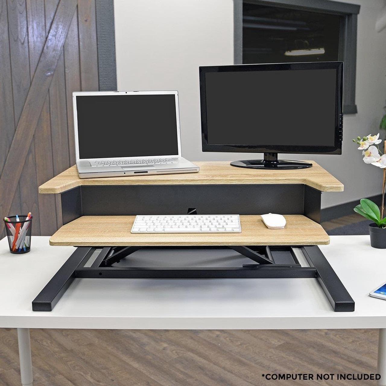 Alt view image 10 of 20 - Luxor LVLUP PRO32-WO Level Up 32 Pro Standing Desk Converter