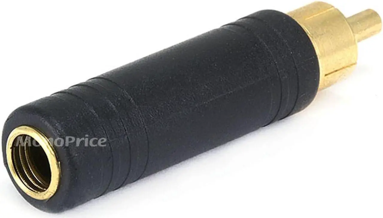 Alt view image 3 of 3 - Monoprice RCA Plug To 6.35mm (1/4 Inch) Mono Jack Adaptor - Gold Plated