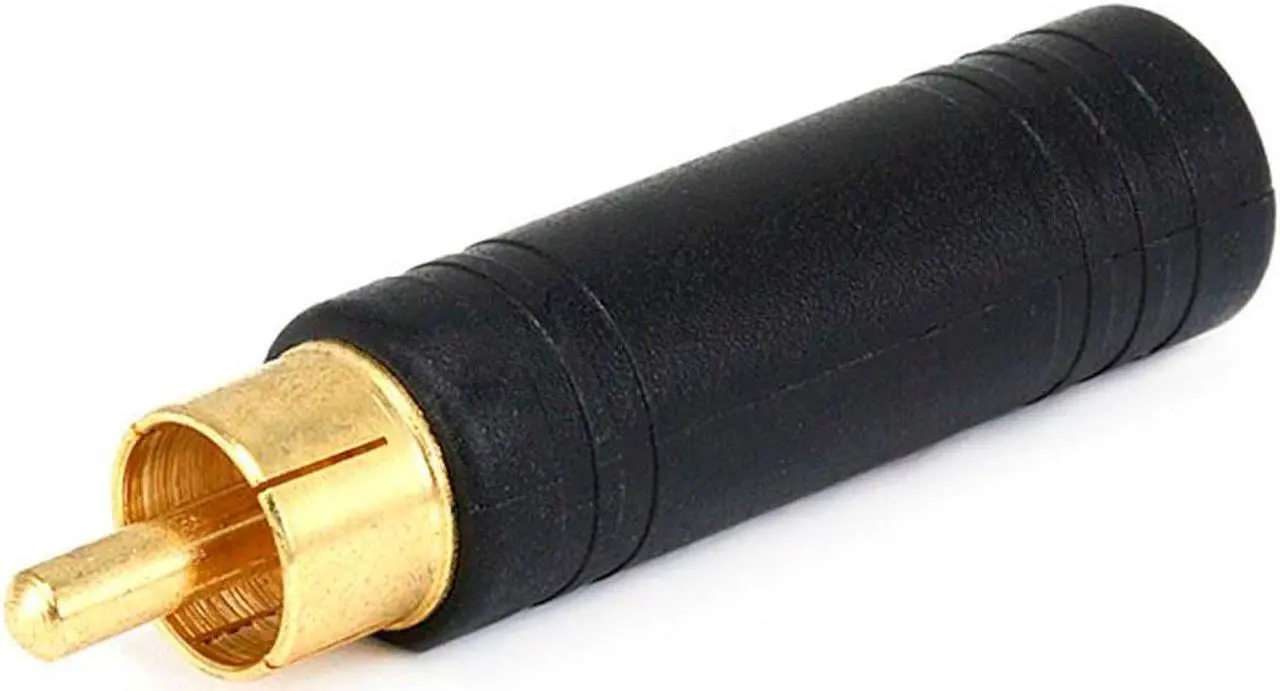 Alt view image 2 of 3 - Monoprice RCA Plug To 6.35mm (1/4 Inch) Mono Jack Adaptor - Gold Plated