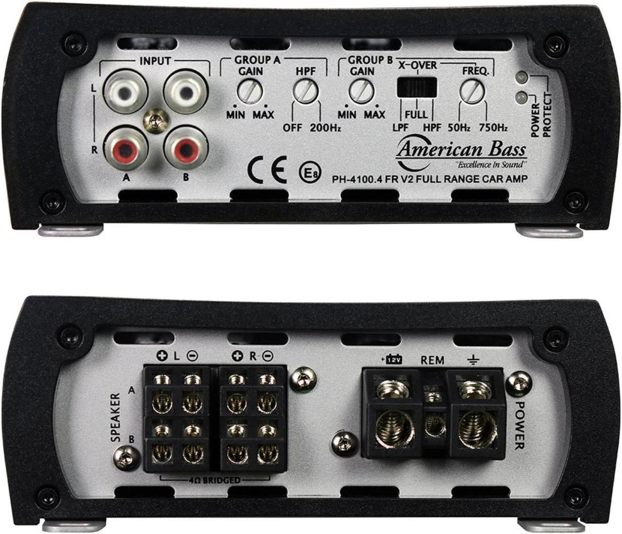 Alt view image 4 of 10 - AMERICAN BASS PH-4100.4 FR V2 American Bass Amp 4 Channel 2 Ohm stable 480 Watts Max(PH4100FRV2)