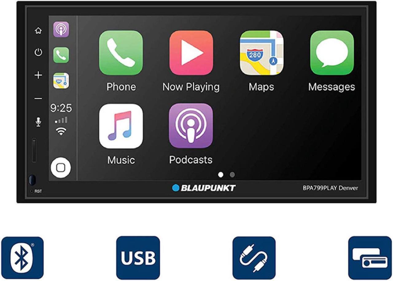 Main image of Blaupunkt Denver 6.8" Double-Din Mechless Receiver Compatible with Android Auto and Apple Carplay