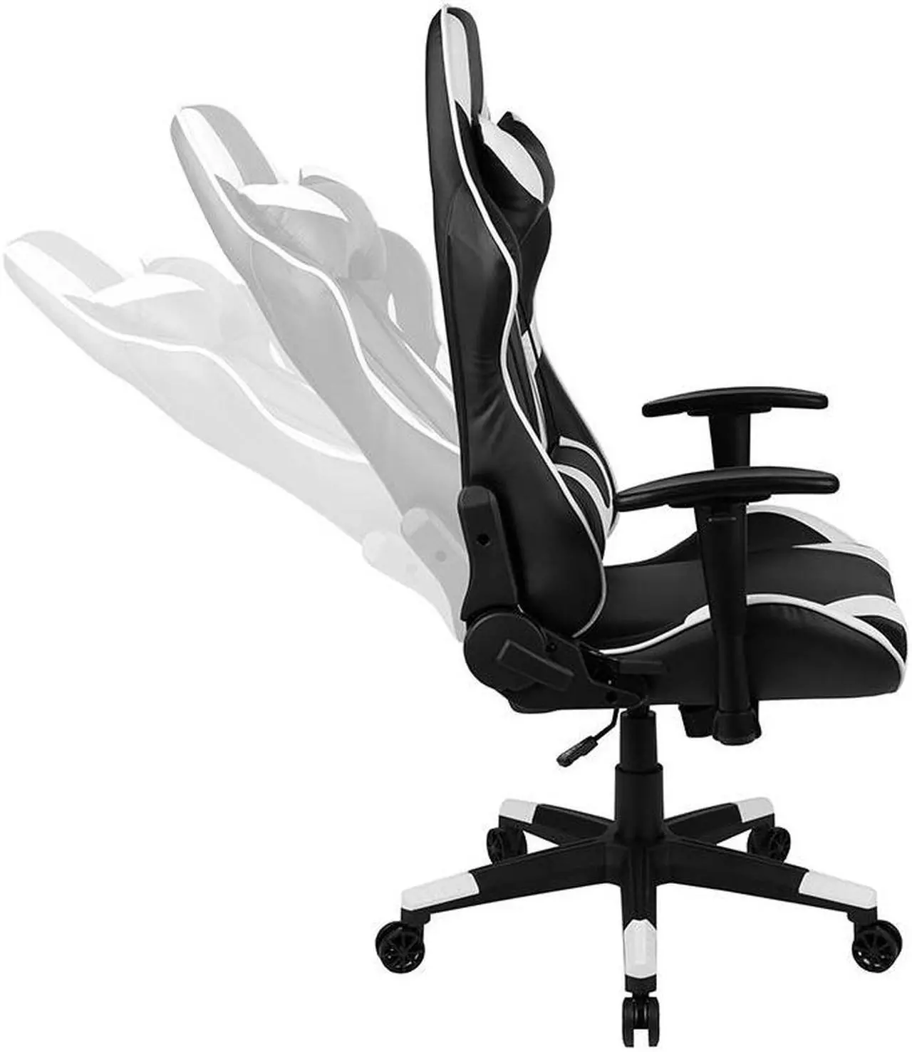 Alt view image 20 of 20 - X20 Gaming Chair Racing Office Ergonomic Computer PC Adjustable Swivel Chair with Fully Reclining Back in Black LeatherSoft
