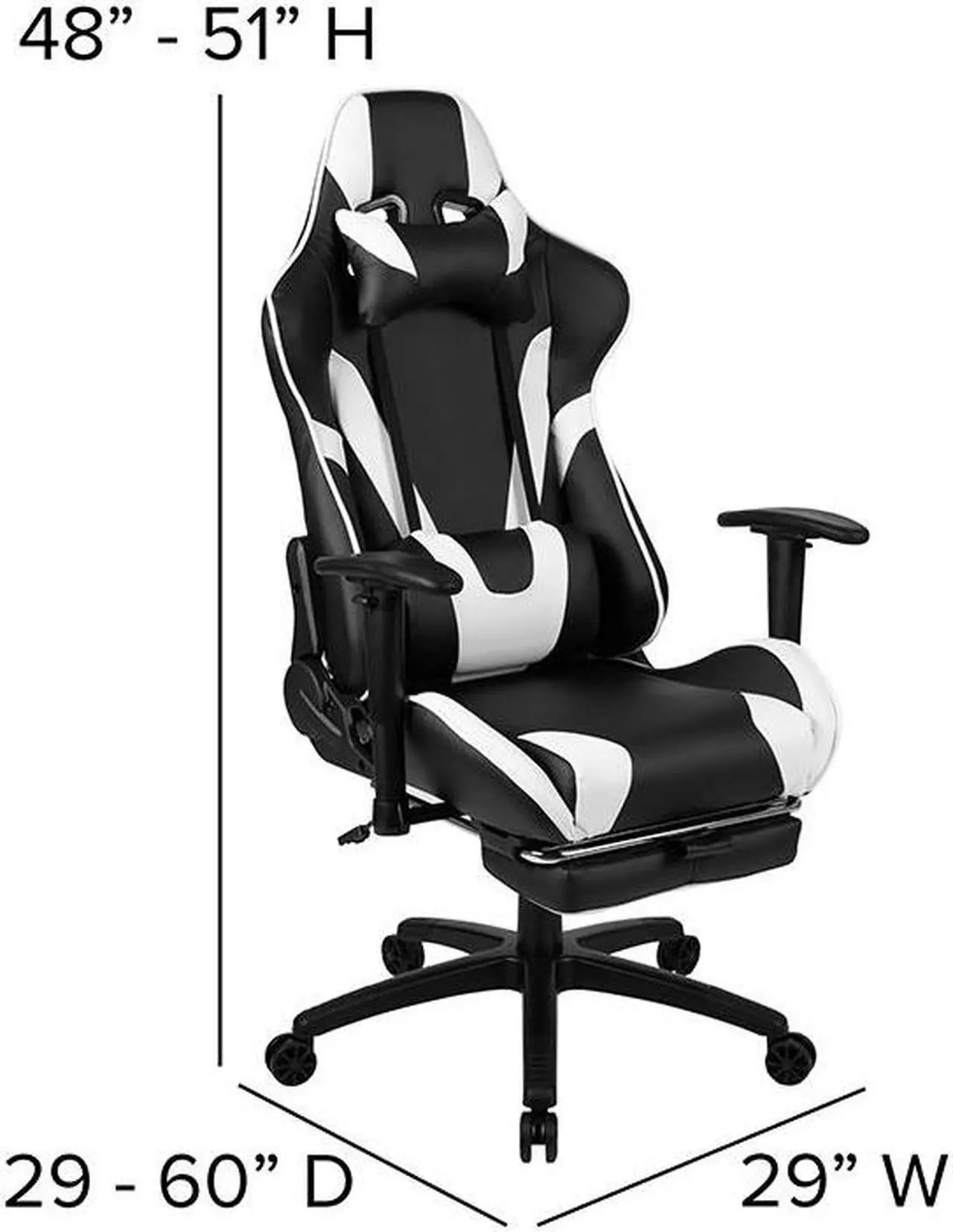 Alt view image 11 of 20 - Black Gaming Desk and Black Footrest Reclining Gaming Chair Set with Cup Holder, Headphone Hook, and Monitor/Smartphone Stand