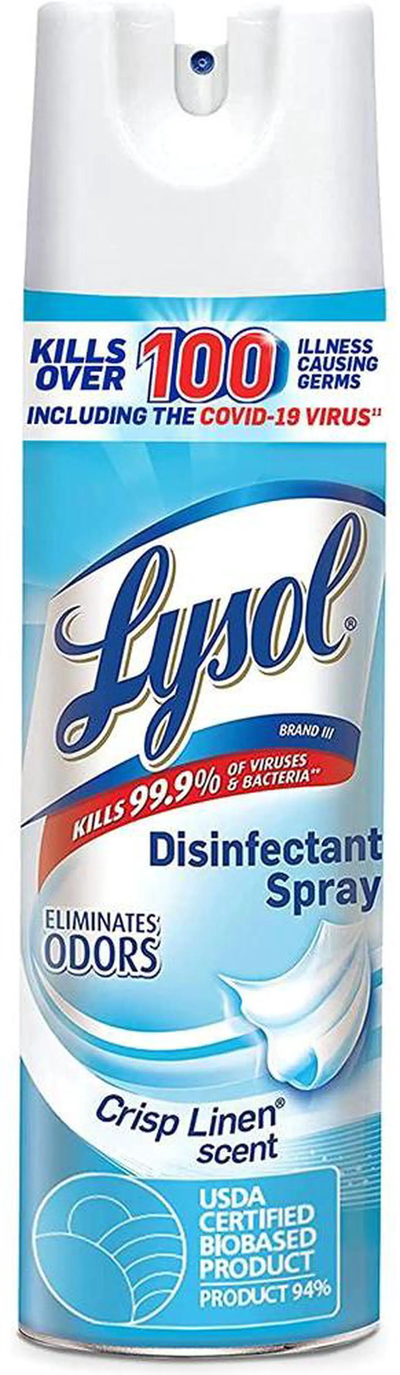 Alt view image 14 of 20 - Lysol Disinfectant Spray Crisp Linen Scent 19oz Aerosol 79329