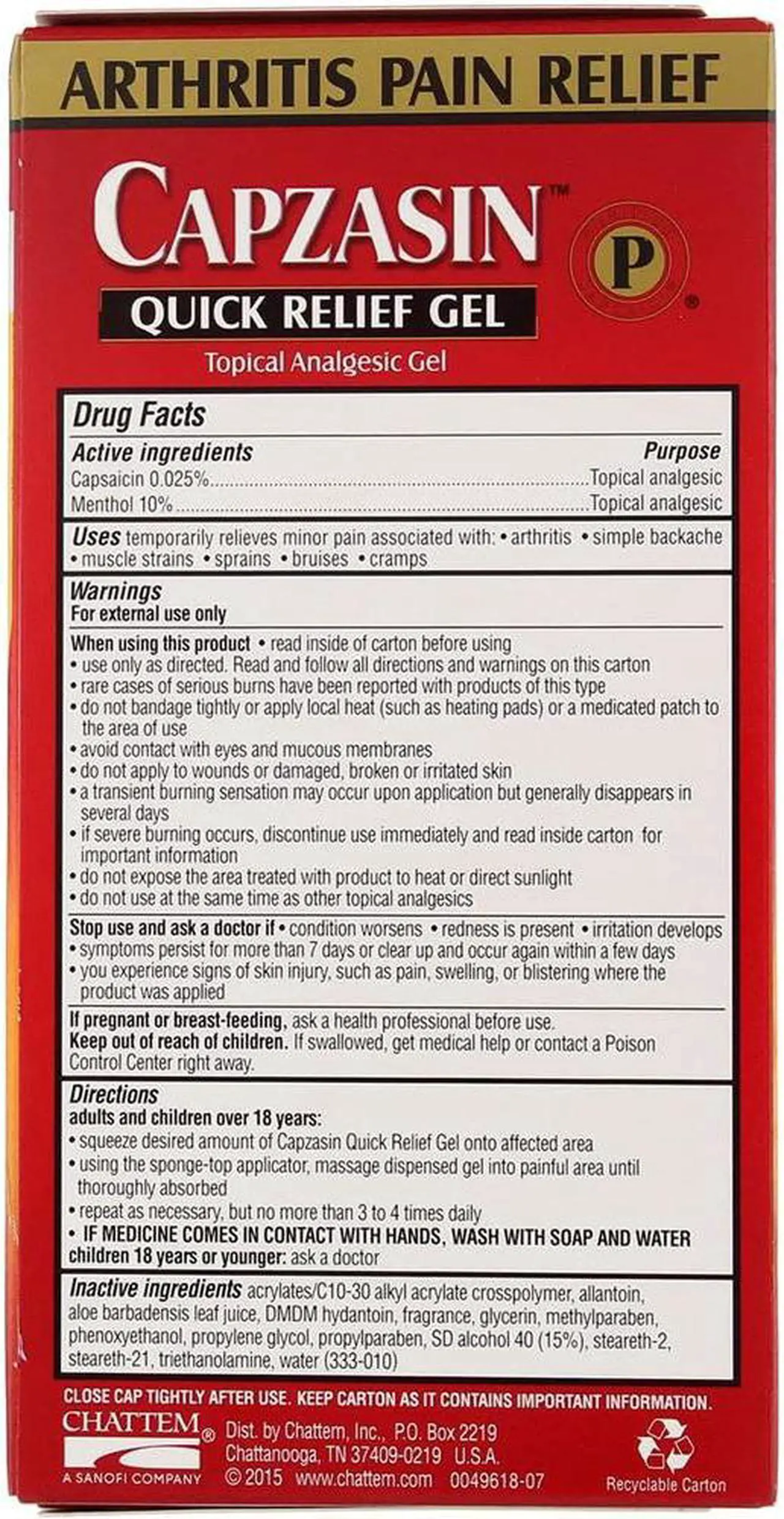 Alt view image 2 of 6 - Capzasin Quick Relief Gel - 1.5 oz