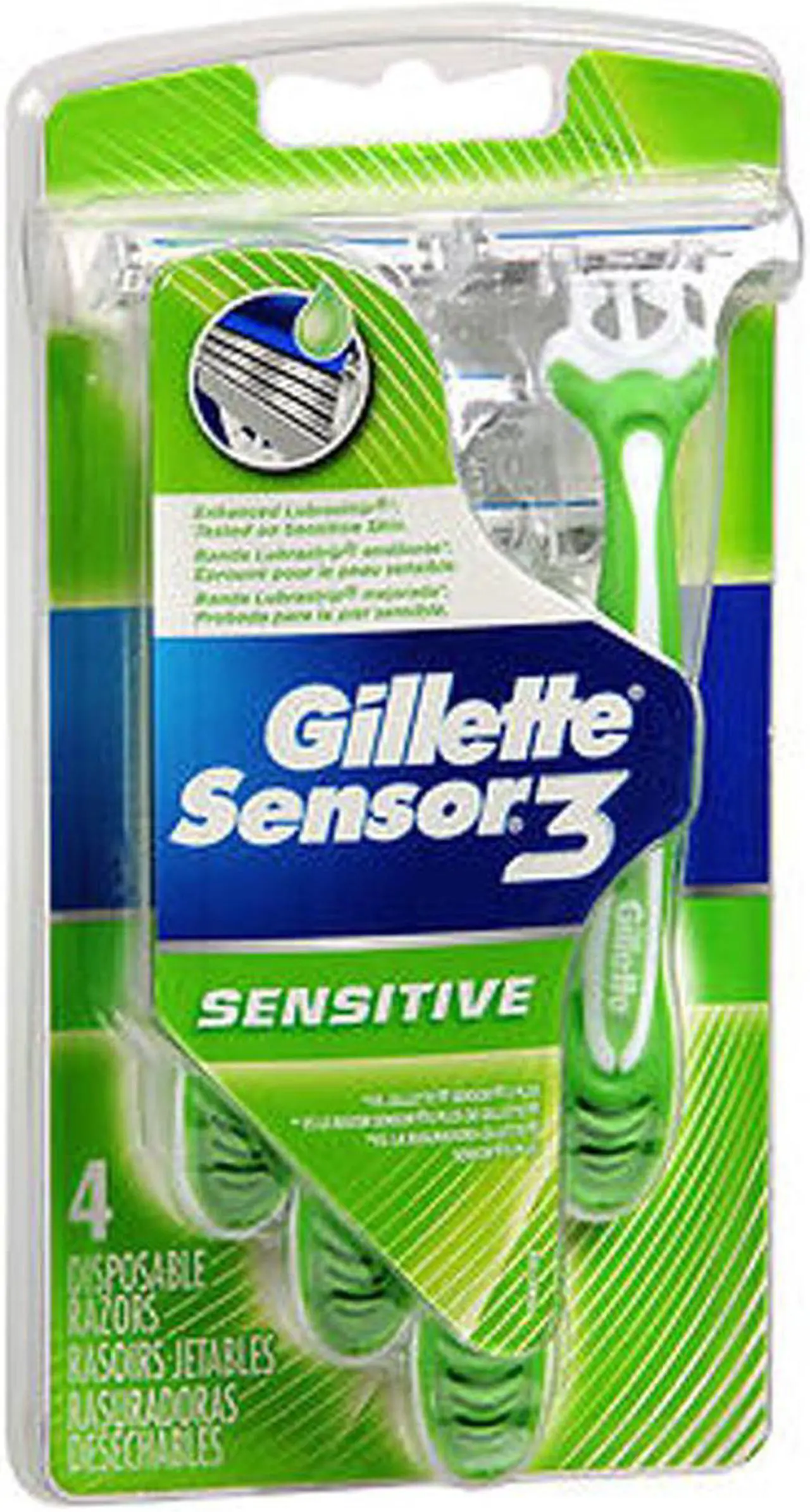 Main image of Gillette Sensor 3 Disposable Razors Sensitive - 4 ct