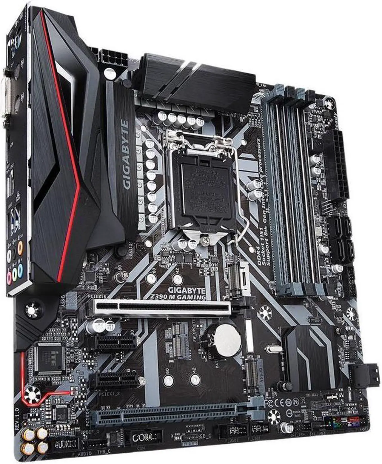 Alt view image 4 of 6 - GIGABYTE Z390 M GAMING LGA 1151 (300 Series) Intel Z390 HDMI SATA 6Gb/s USB 3.1 Micro ATX Intel Motherboard