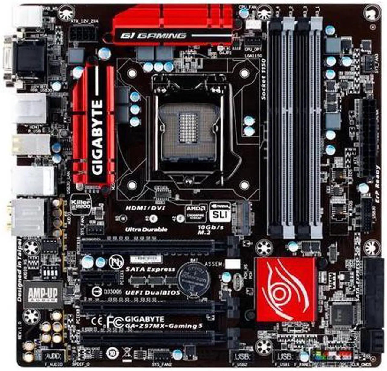 Alt view image 3 of 4 - GIGABYTE G1 Gaming GA-Z97MX-Gaming 5 (rev. 1.0) LGA 1150 Intel Z97 HDMI SATA 6Gb/s USB 3.0 Micro ATX Intel Motherboard