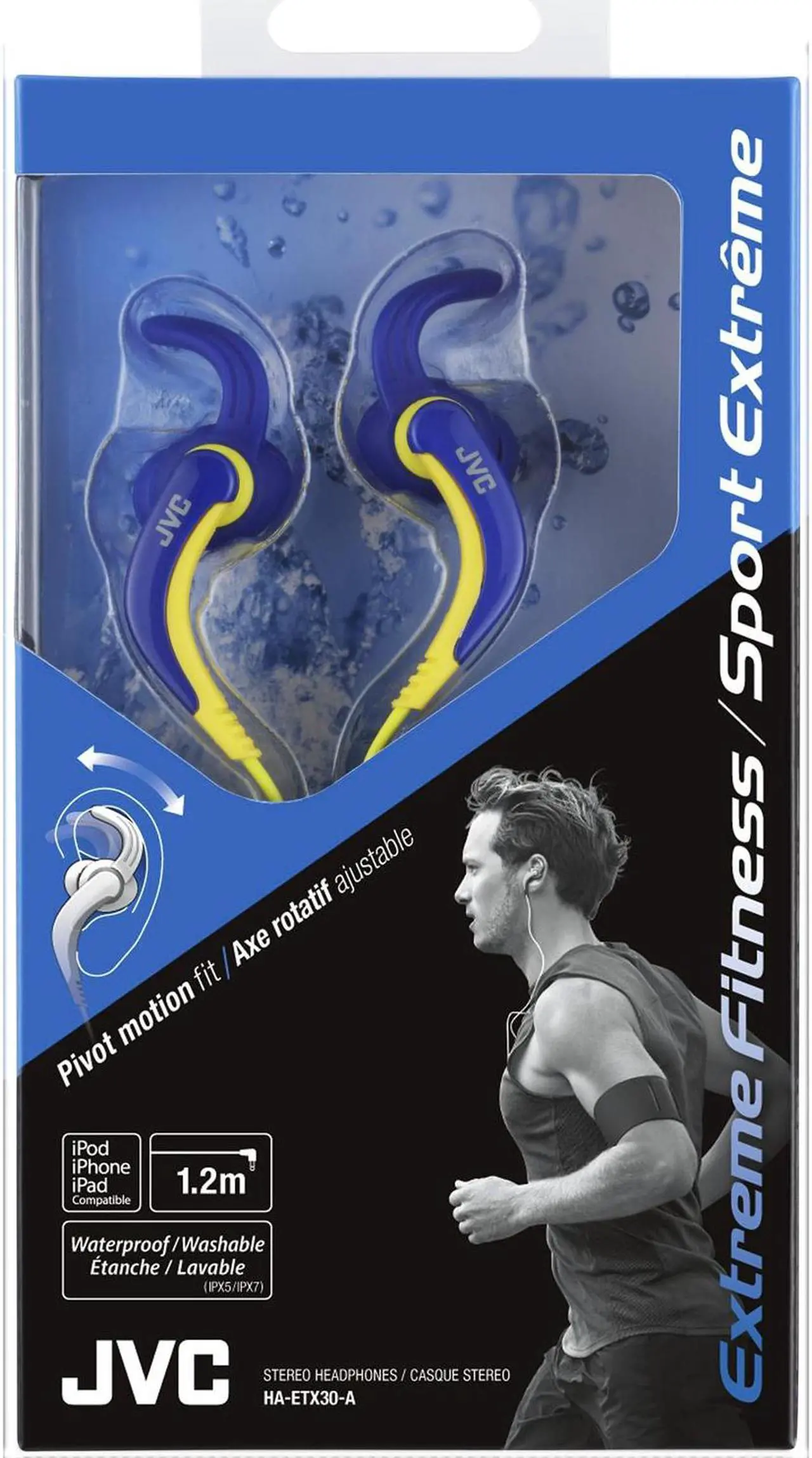 Main image of JVC  Blue  HA-ETX30-A-J  Wtrprf Extreme Fitness Headphones