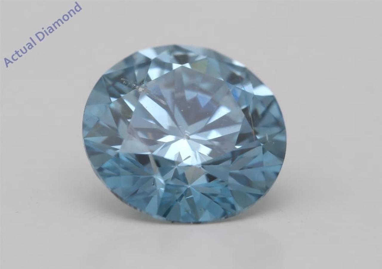 Round Cut Loose Diamond (1.09 Ct,Fancy Blue(Color Enhanced) Color,SI2(Enhanced) Clarity) IGL Certified