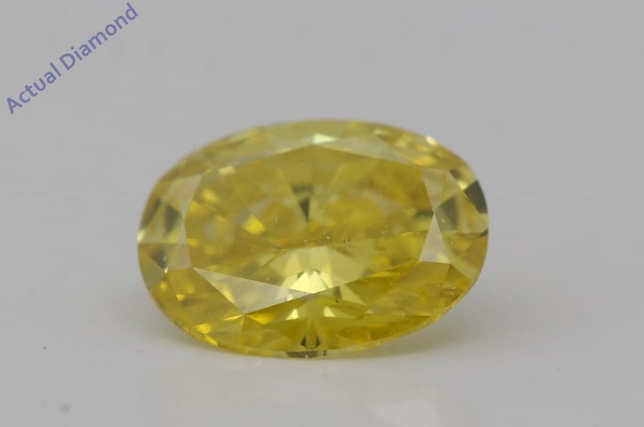 Oval Loose Diamond (1.05 Ct,Fancy Intense Yellow(Color Enhanced) Color,VS2(Enhanced) Clarity) IGL