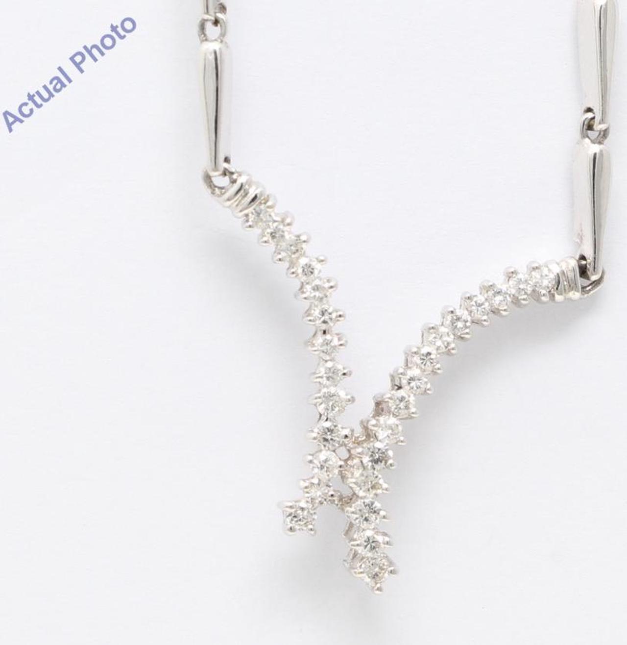 14k White Gold Round Cut Diamond Necklace (1 Ct, G-h Color, SI1-2 Clarity)