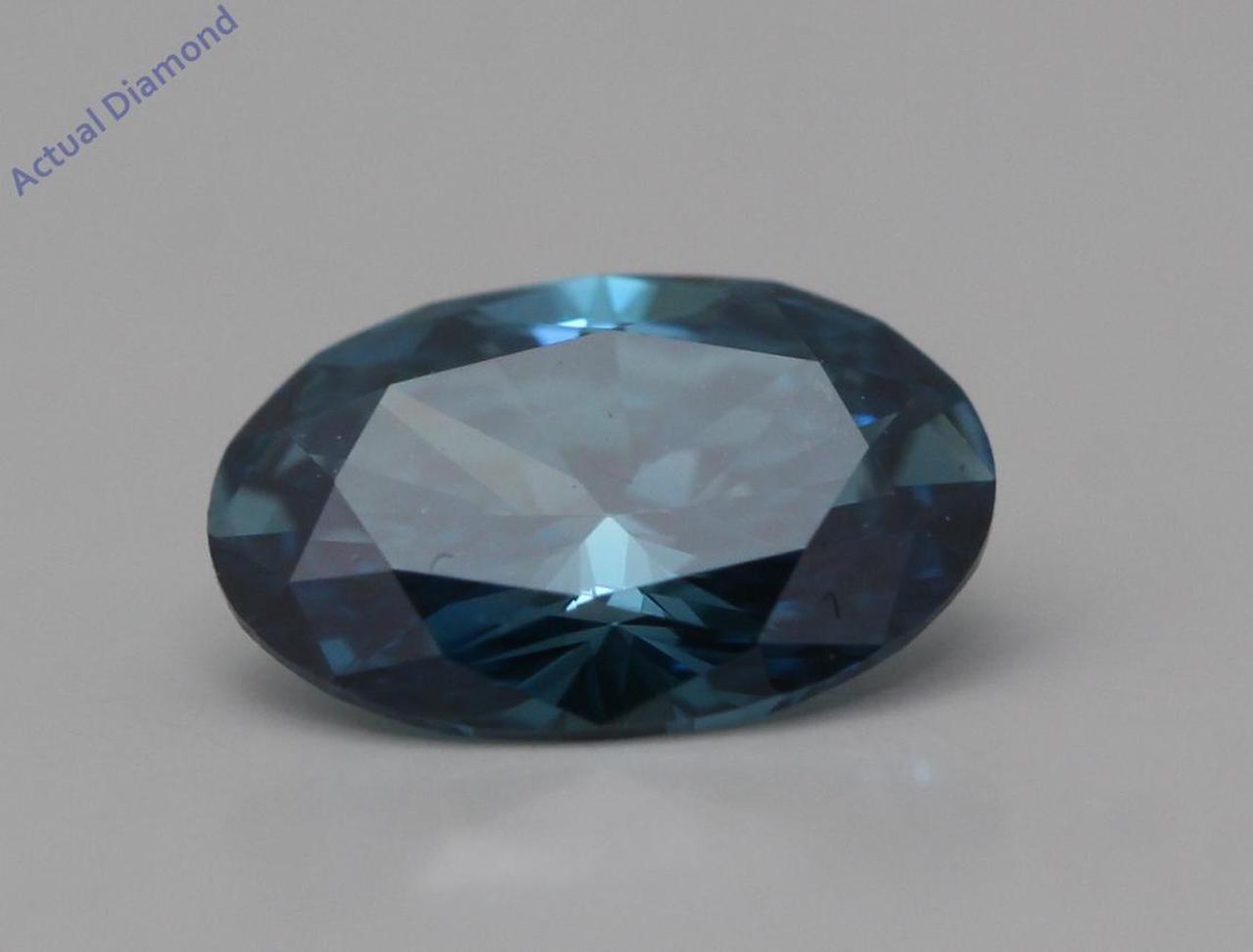 Oval Cut Loose Diamond (0.5 Ct,Blue(Irradiated) Color,VS2 Clarity)