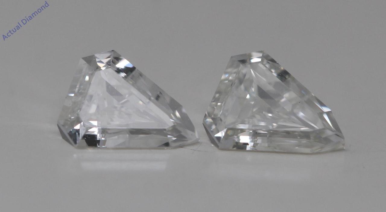 A Pair of Shield-Step Cut Natural Mined Loose Diamonds (0.82 Ct,H Color,VVS1 Clarity)