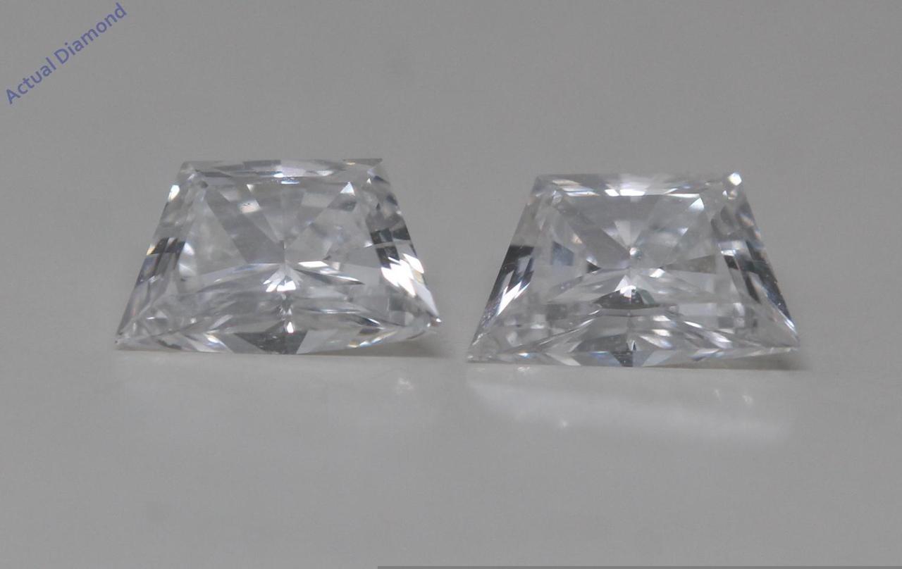 A Pair of Trapezoid Cut Natural Mined Loose Diamonds (0.62 Ct,F Color,VVS2 Clarity)