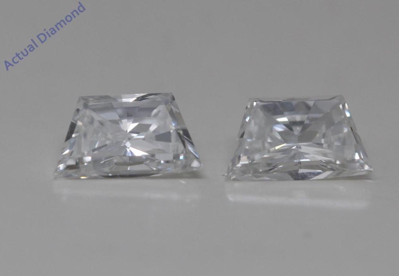 A Pair of Trapezoid Cut Natural Mined Loose Diamonds (0.6 Ct,F Color,VVS2 Clarity)