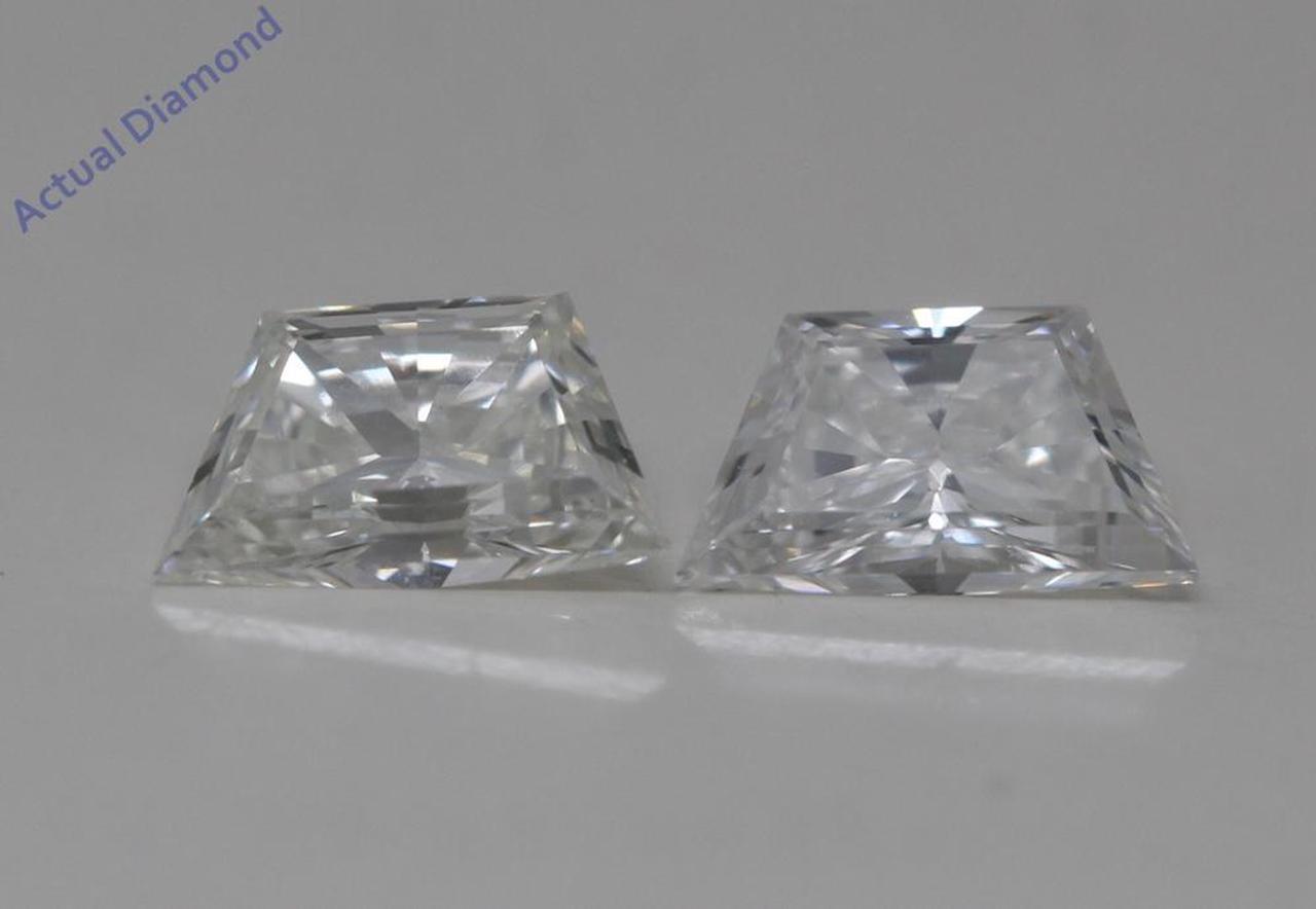 A Pair of Trapezoid Cut Natural Mined Loose Diamonds (0.66 Ct,G Color,VS1 Clarity)