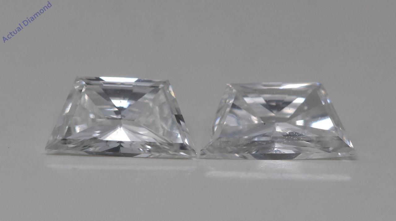 A Pair of Trapezoid Cut Natural Mined Loose Diamonds (0.61 Ct,G Color,VS2 Clarity)