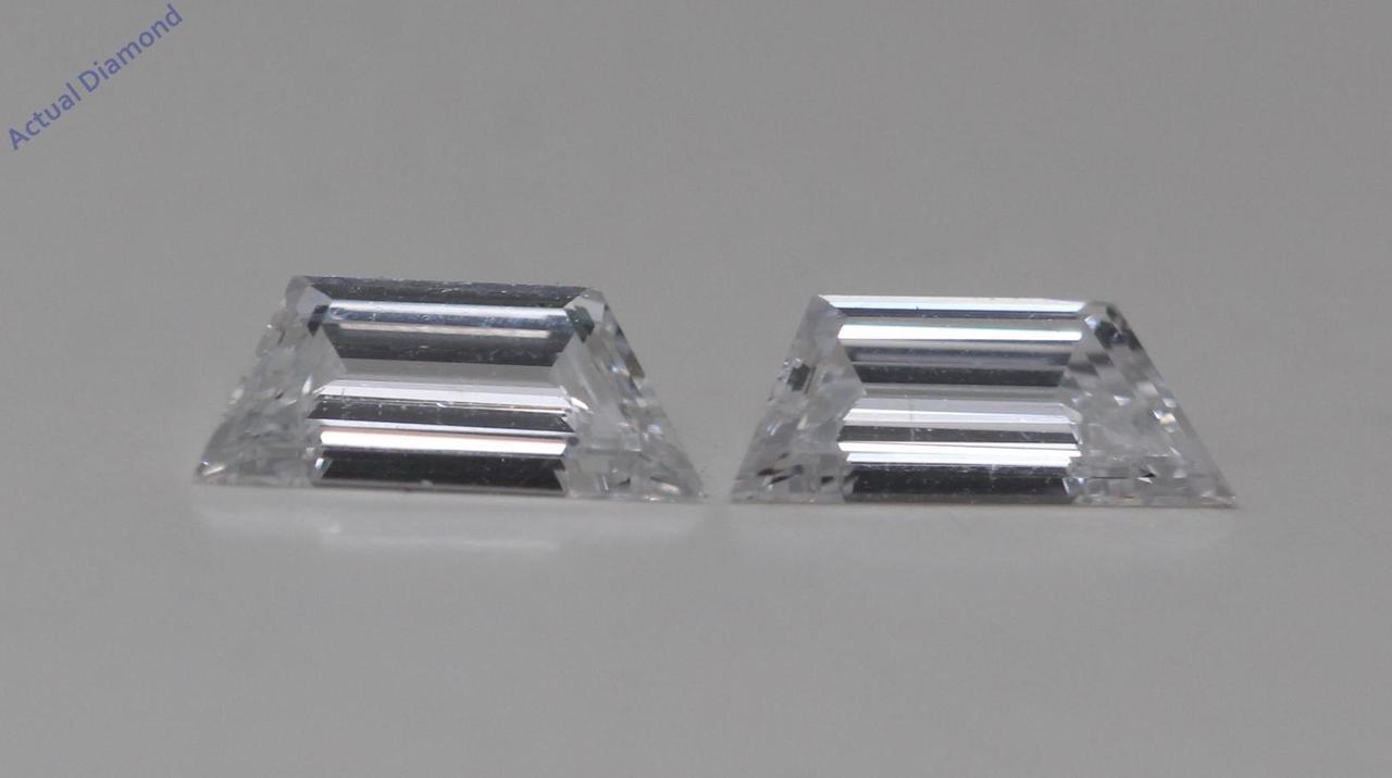 A Pair of Trapezoid Step Cut Natural Mined Loose Diamonds (0.44 Ct,D Color,VVS2 Clarity)