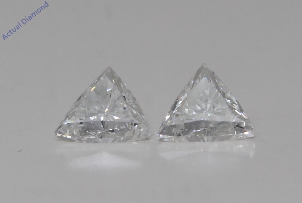 A Pair of Trilliant Cut Natural Mined Loose Diamonds (0.89 Ct,H Color,VS2-SI1 Clarity)