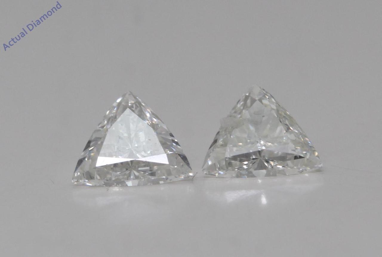 A Pair of Trilliant Cut Natural Mined Loose Diamonds (0.83 Ct,I Color,VS1-VS2 Clarity)