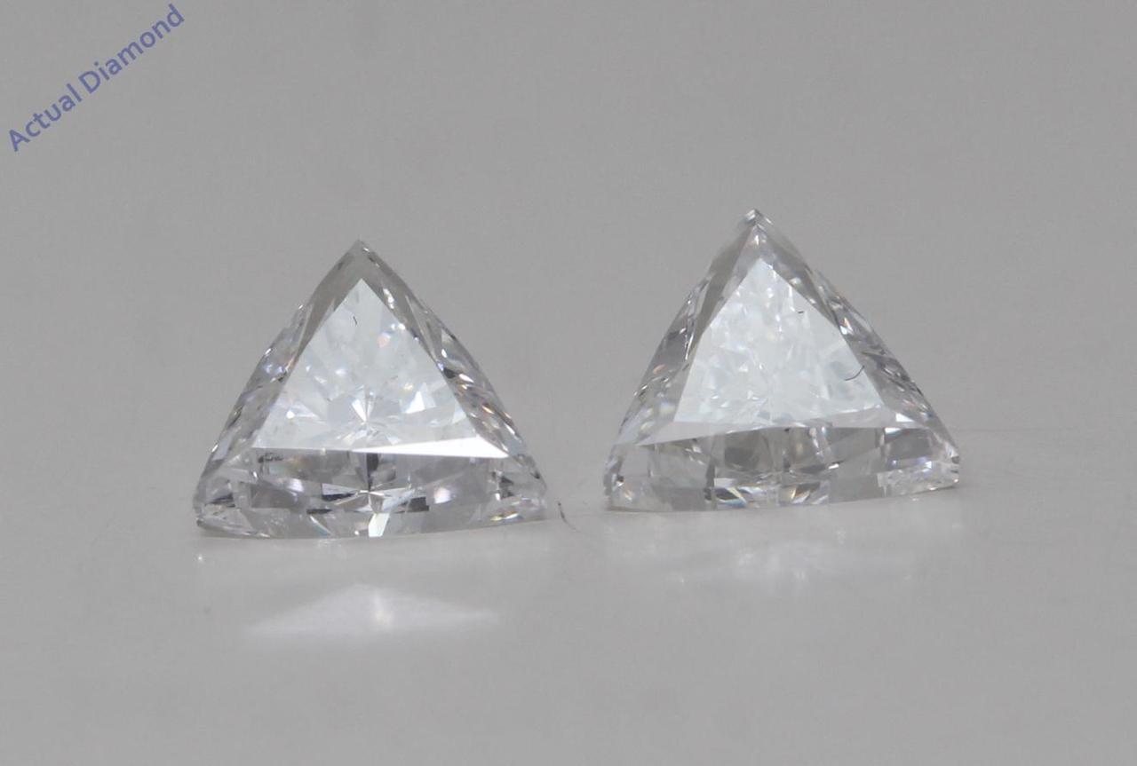 A Pair of Trilliant Cut Natural Mined Loose Diamonds (0.96 Ct,F Color,VS2-SI1 Clarity)