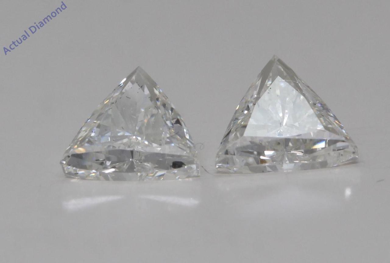 A Pair of Trilliant Cut Natural Mined Loose Diamonds (1.18 Ct,I Color,SI1-SI2 Clarity)