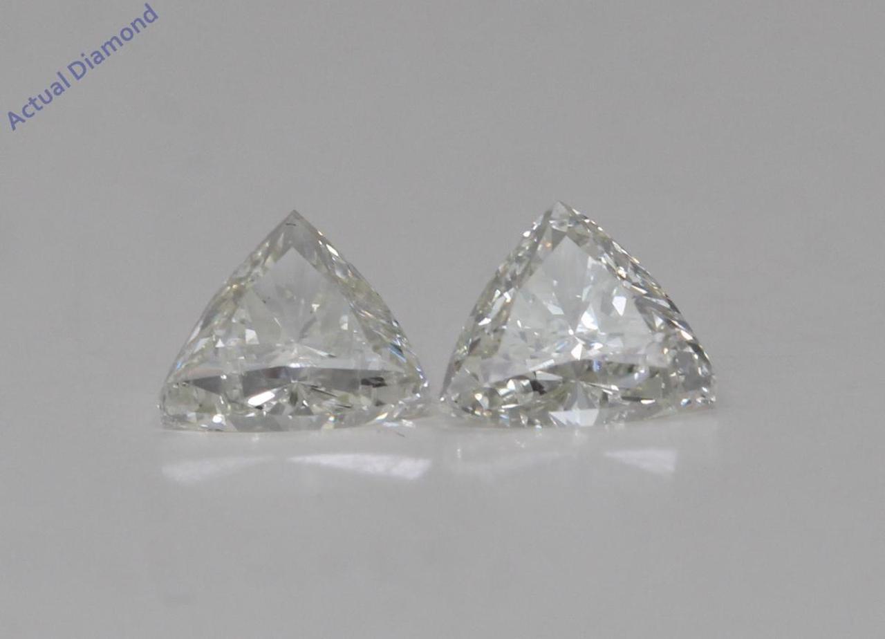 A Pair of Trilliant Cut Natural Mined Loose Diamonds (0.65 Ct,J Color,VS1-VS2 Clarity)