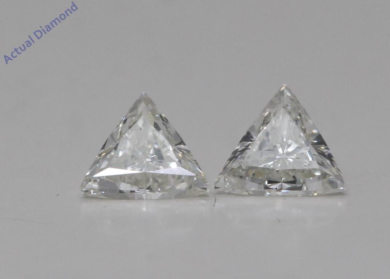 A Pair of Triangle Cut Natural Mined Loose Diamonds (0.53 Ct,I Color,VS1 Clarity)