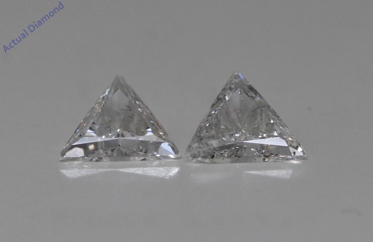 A Pair of Triangle Cut Natural Mined Loose Diamonds (0.51 Ct,H Color,VS2-SI1 Clarity)