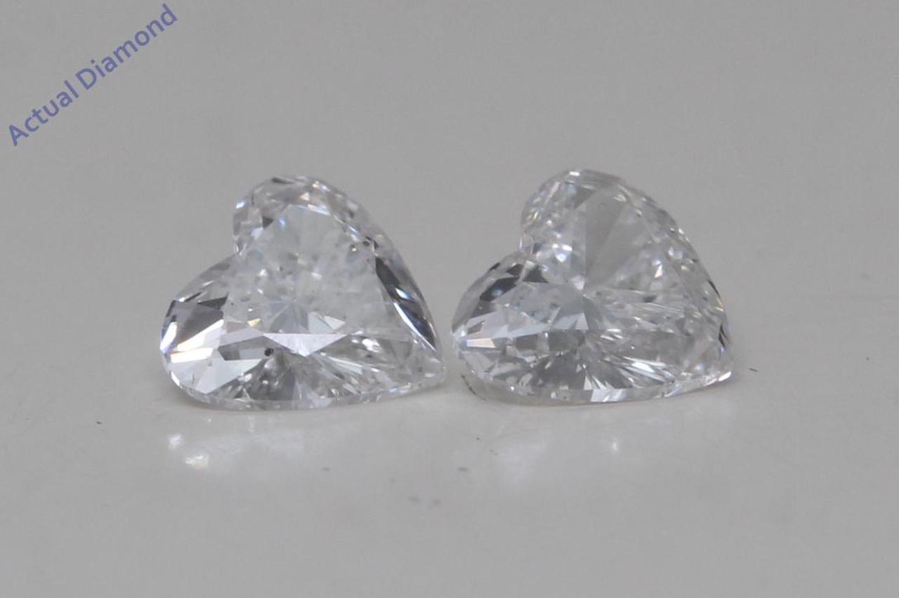 A Pair of Heart Cut Natural Mined Loose Diamonds (0.57 Ct,F Color,VS2-SI1 Clarity)