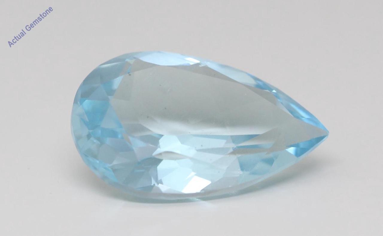 Pear Cut Natural Mined Loose Aquamarine (9.22 Ct,Light Blue(Heat-Treated) Color,VS Clarity)