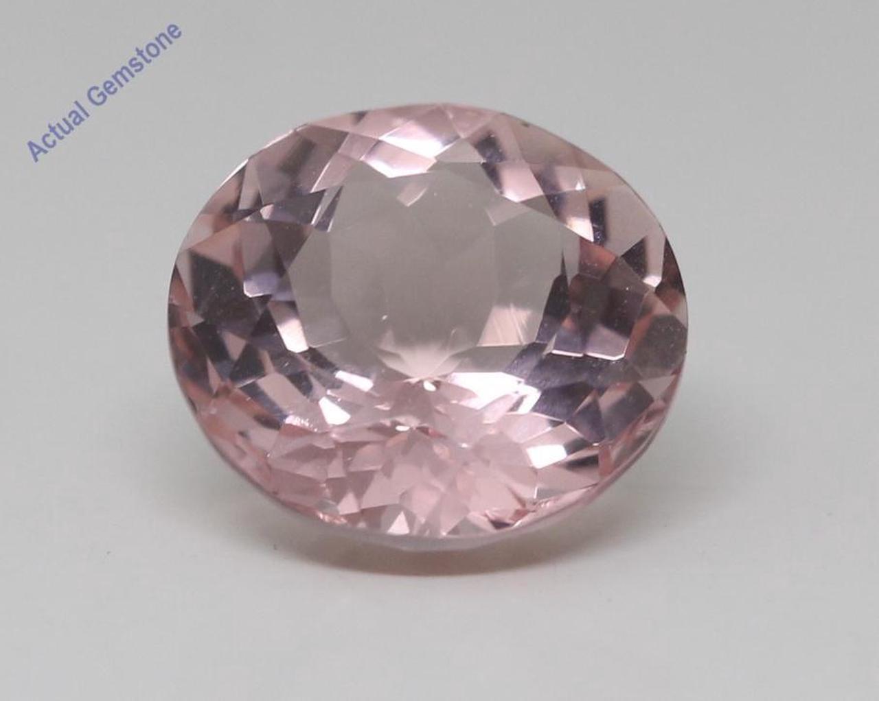 Round Cut Natural Mined Loose Morganite (5.67 Ct,Light Pink(Irradiated) Color,VS Clarity)