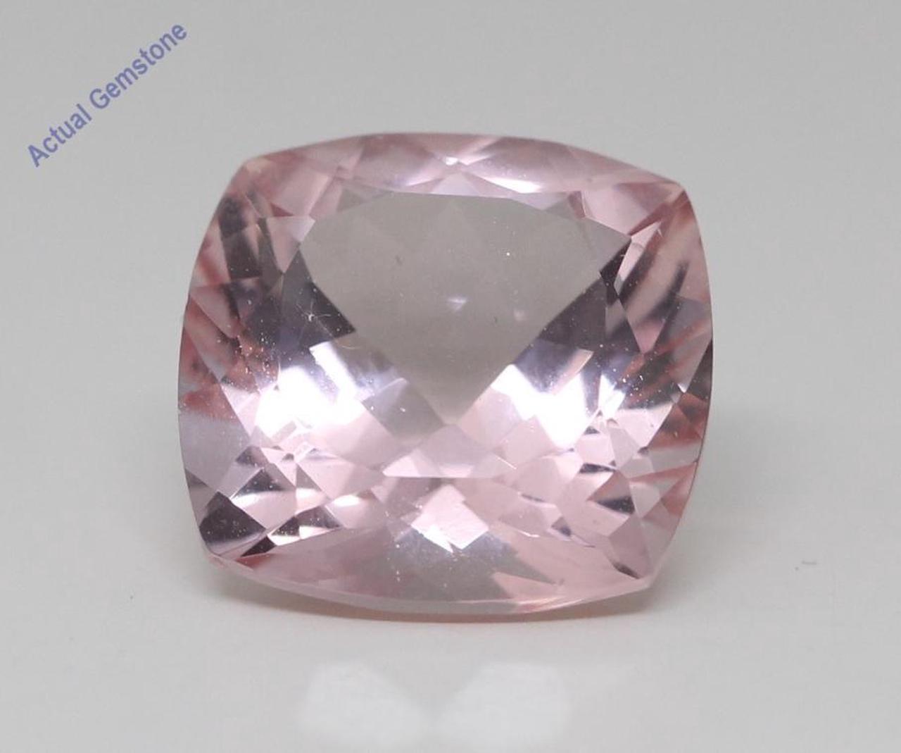 Cushion Cut Natural Mined Loose Morganite (6.37 Ct,Light Pink(Irradiated) Color,VS Clarity)