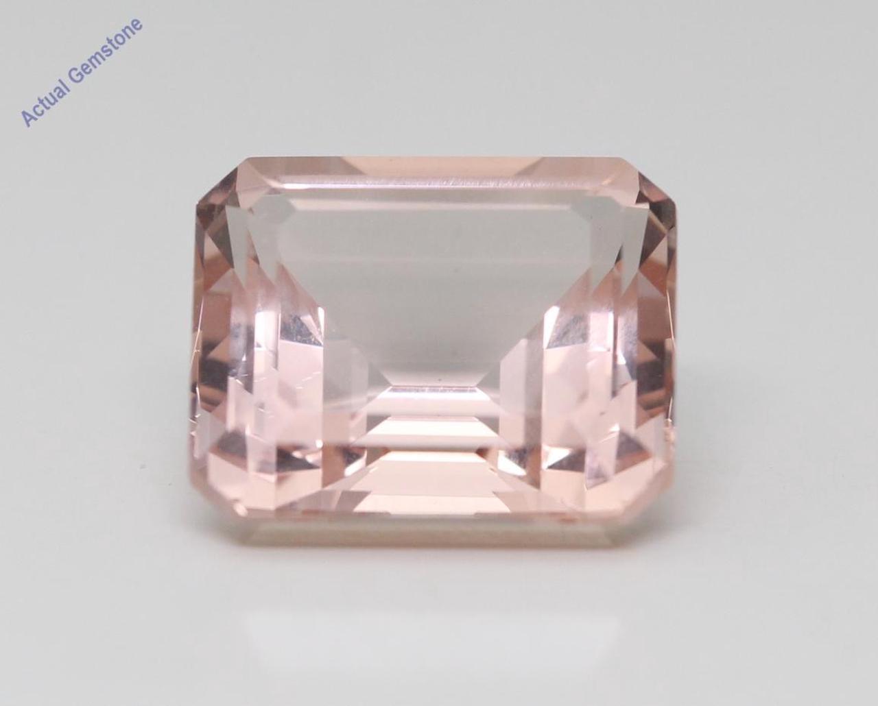 Emerald Cut Natural Mined Loose Morganite (8.3 Ct,Peach(Irradiated) Color,VS Clarity)