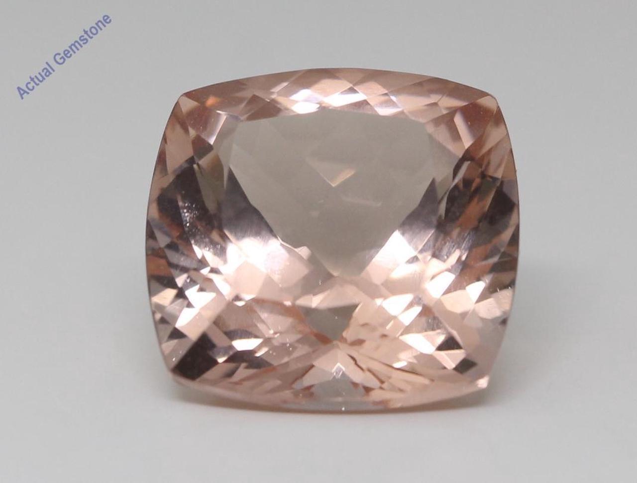 Cushion Cut Natural Mined Loose Morganite (11.3 Ct,Peach(Irradiated) Color,VS Clarity)