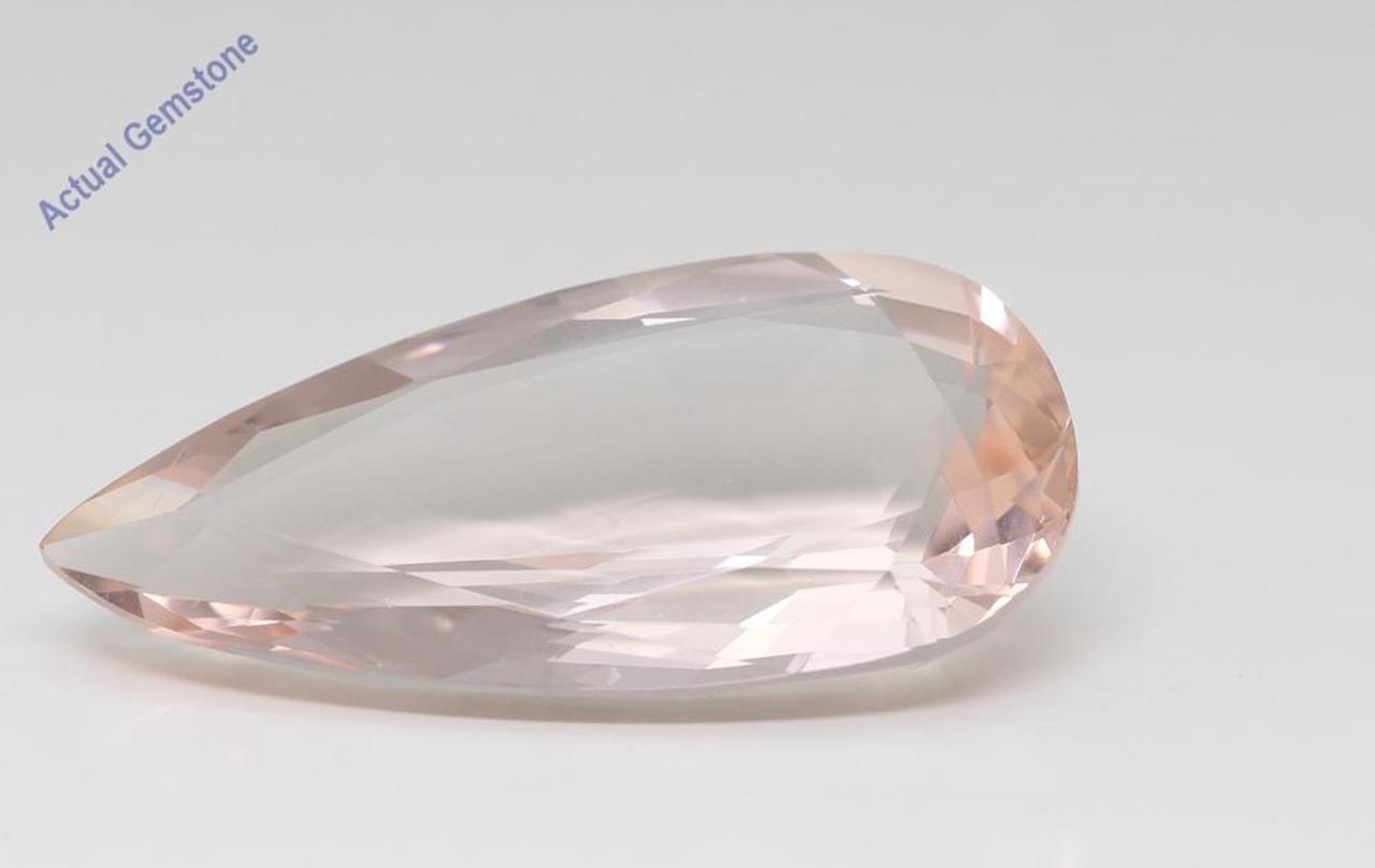 Pear Cut Natural Mined Loose Morganite (36.21 Ct,Peach(Irradiated) Color,VS Clarity)