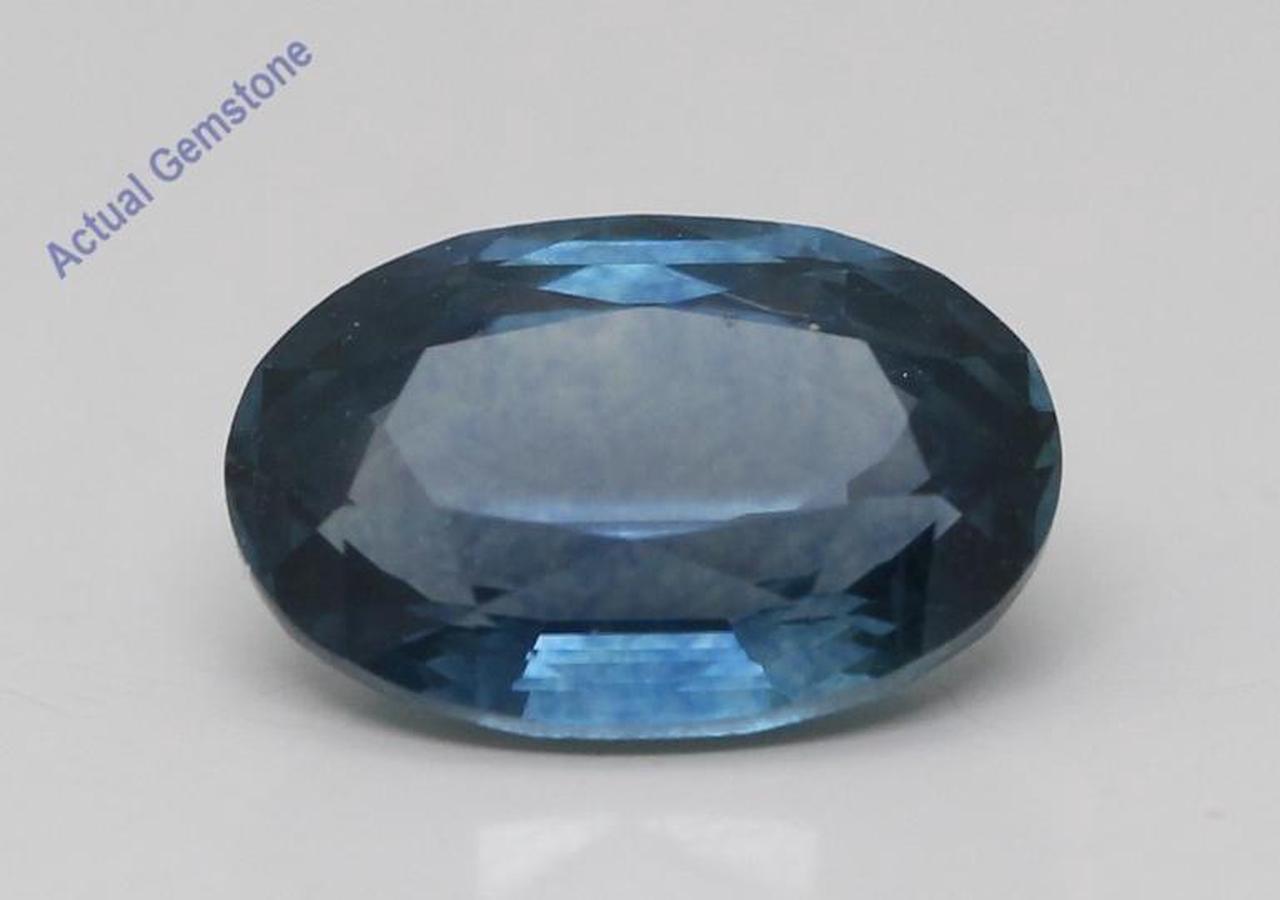 Oval Cut Natural Mined Loose Sapphire Montana USA (1.96 Ct,Dark Blue(Heat-Treated) Color,SI1 Clarity)