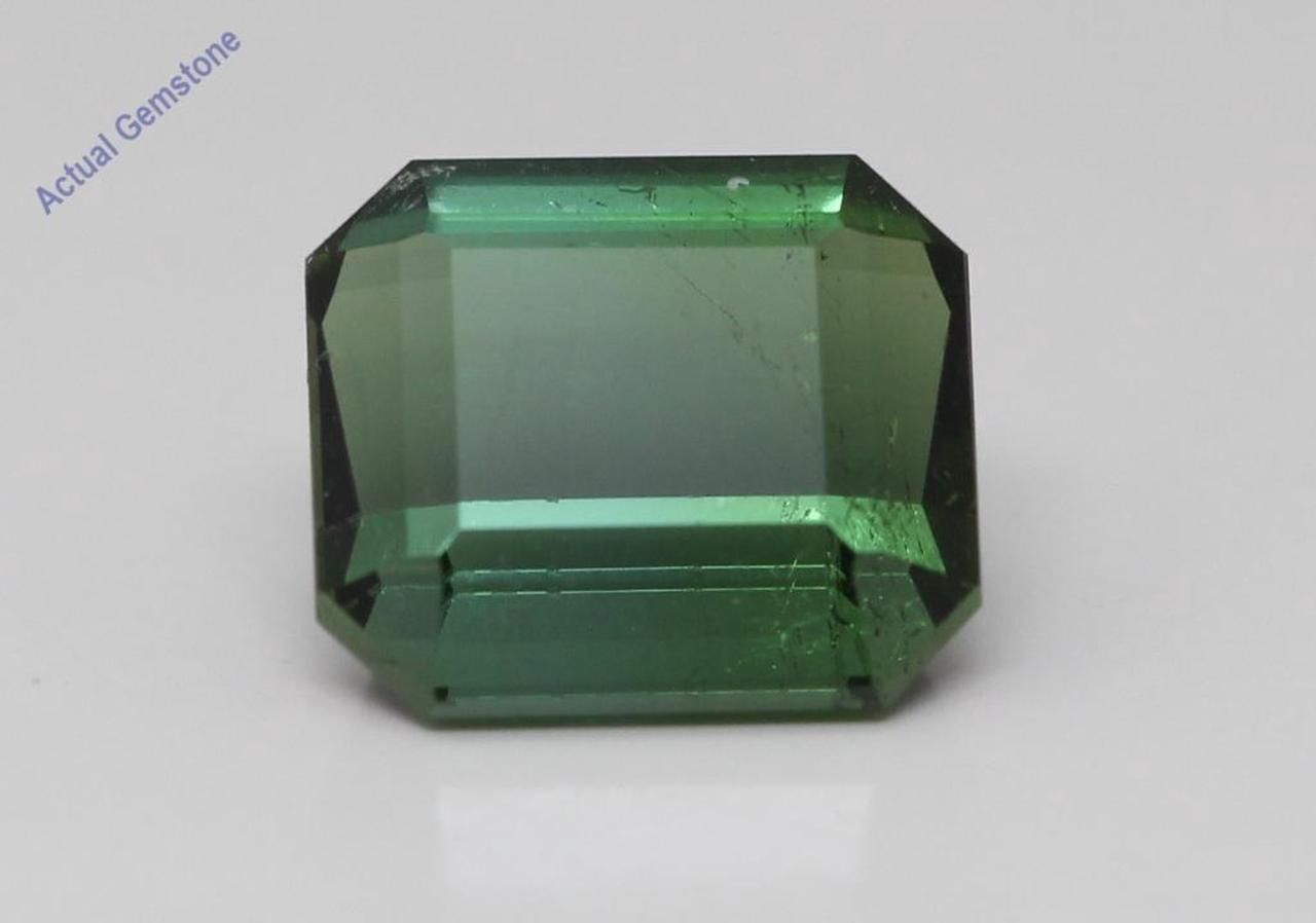 Emerald Cut Natural Mined Loose Tourmaline (4.67 Ct,Green(Heat-Treated) Color,SI2 Clarity)