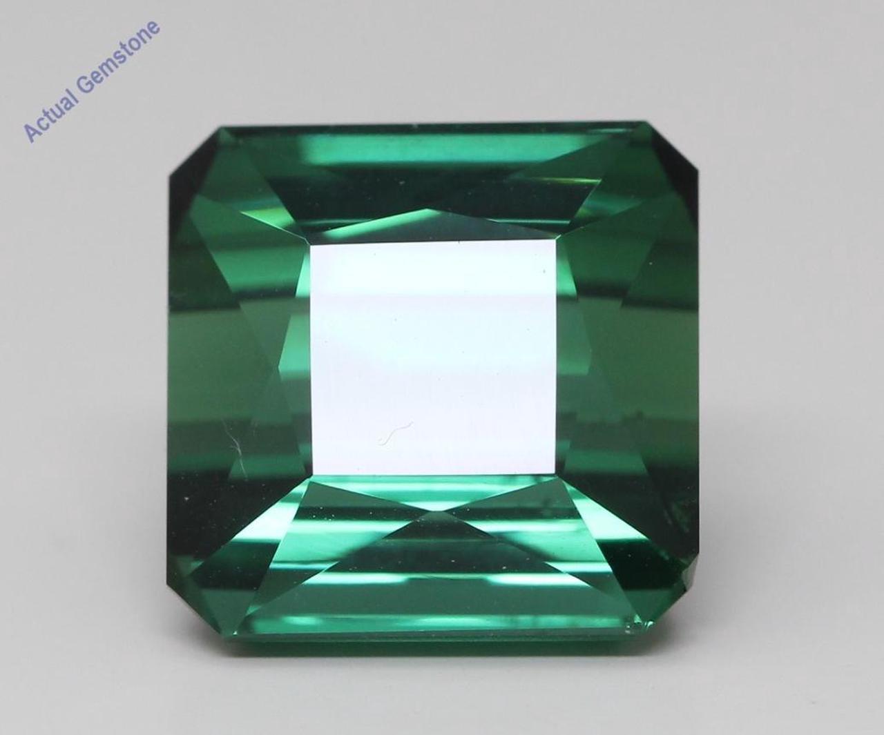 Emerald Cut Natural Mined Loose Tourmaline (12.57 Ct,Green(Heat-Treated) Color,VS Clarity)