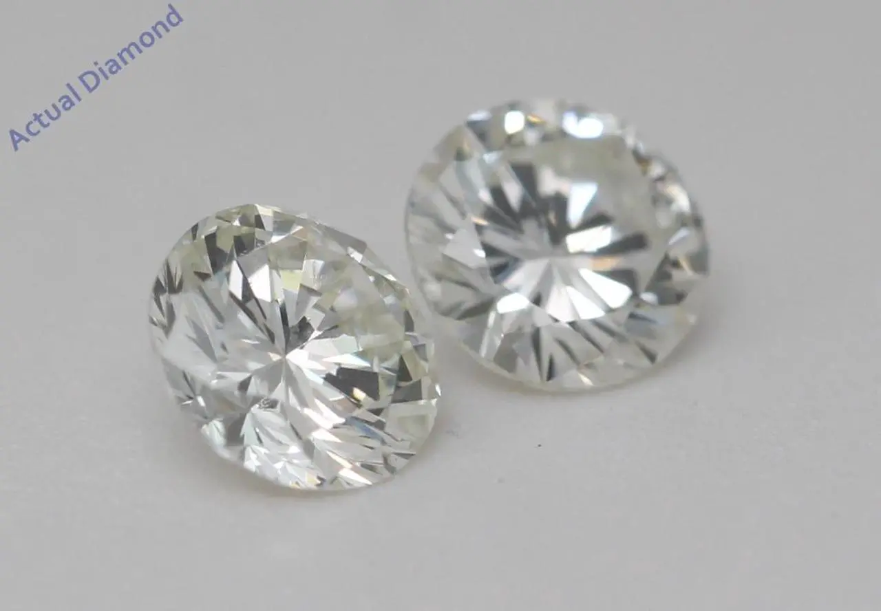 Alt view image 3 of 5 - A Pair of Round Cut Natural Mined Loose Diamonds (1.04 Ct,G Color,VS1-VVS2 Clarity) IGL Certified