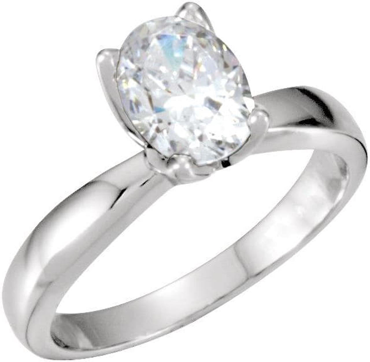 Oval Diamond Solitaire Engagement Ring 14k 0.5 Ct, I , I1(Clarity Enhanced)