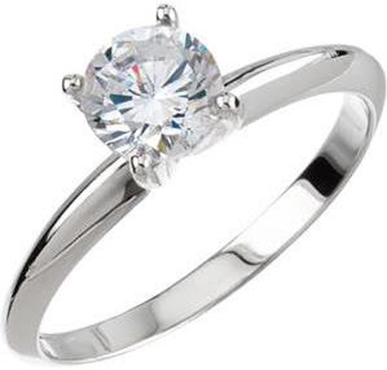 Round Diamond Solitaire Engagement Ring 14K White Gold (1.01 Ct, G Color, VS2 Clarity) EGL Certified