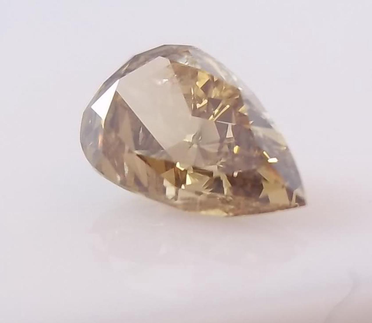 Pear Cut Loose Diamond (1.64 Ct, Natural Orange Brown, I1)