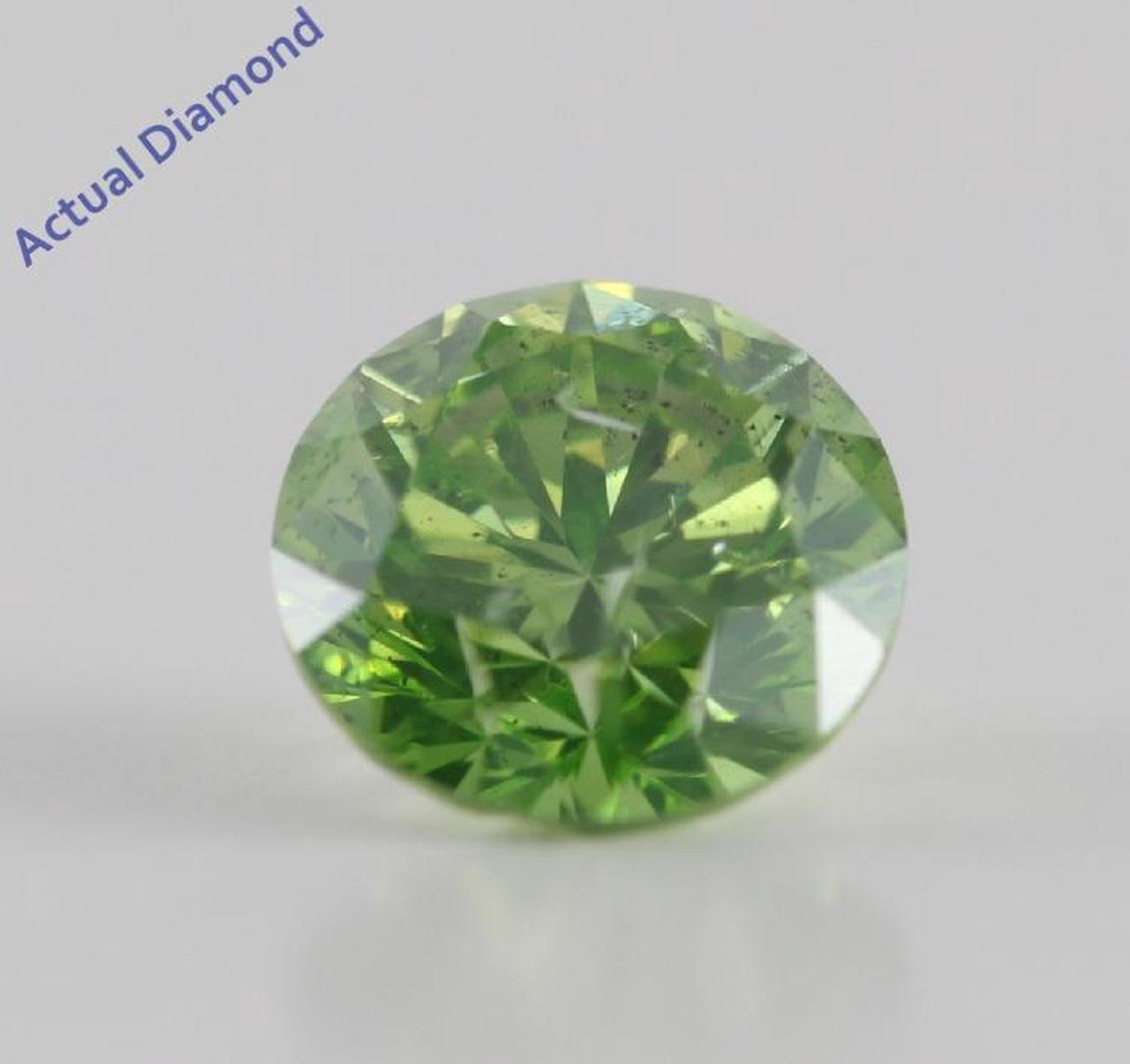 Round Cut Loose Diamond (1.05 Ct, Olive Green(Color Irradiated), SI3)