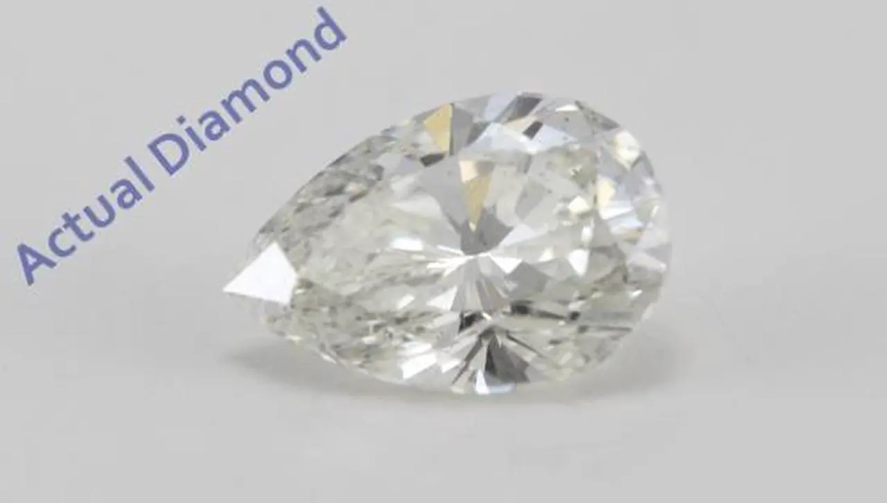 Alt view image 2 of 2 - Pear Diamond Solitaire Pendant Necklace 14k White Gold (0.74 Ct, K Color, SI2 Clarity)