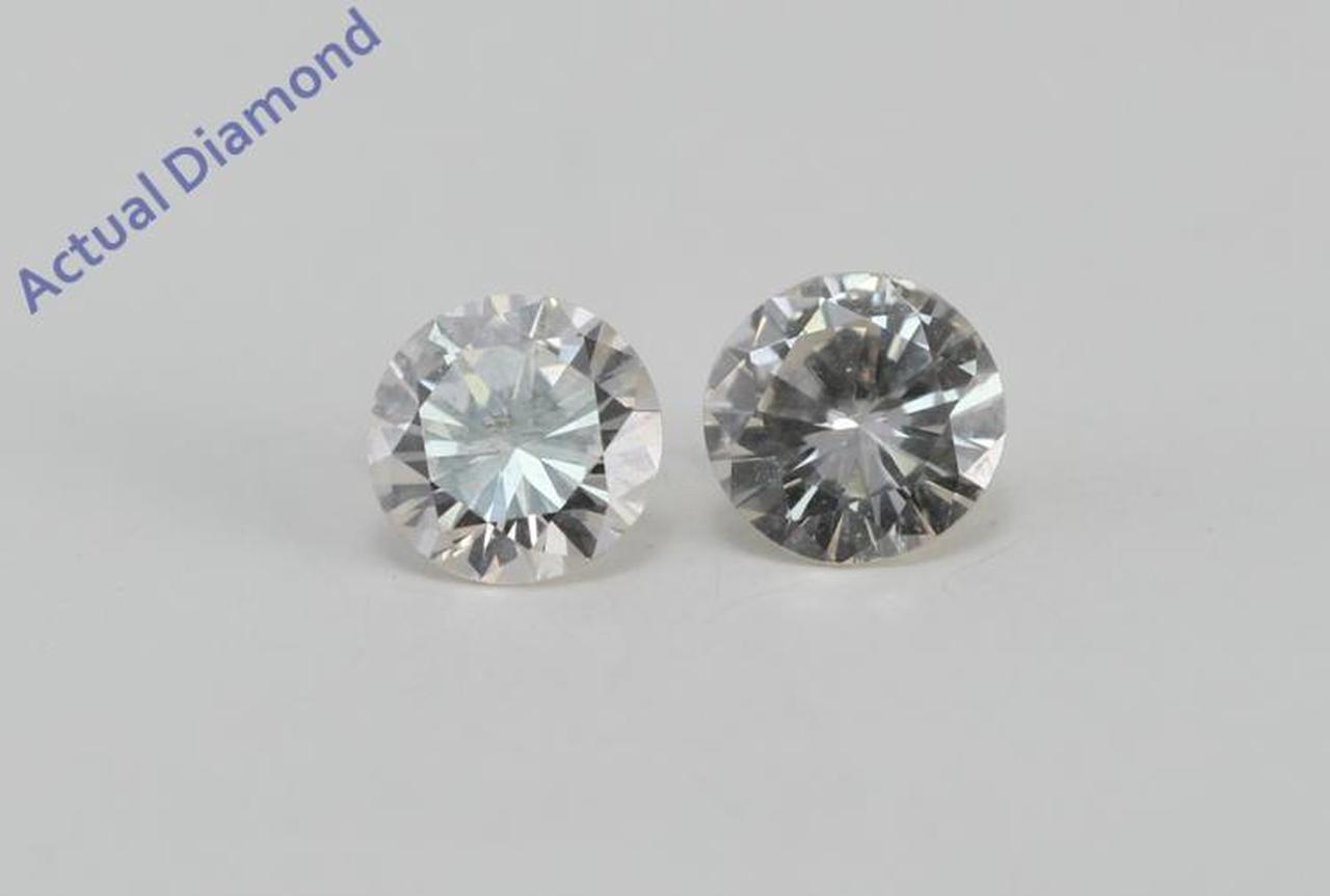 A Pair of Round Cut Loose Diamonds (0.55 Ct, I Color, SI1 Clarity)