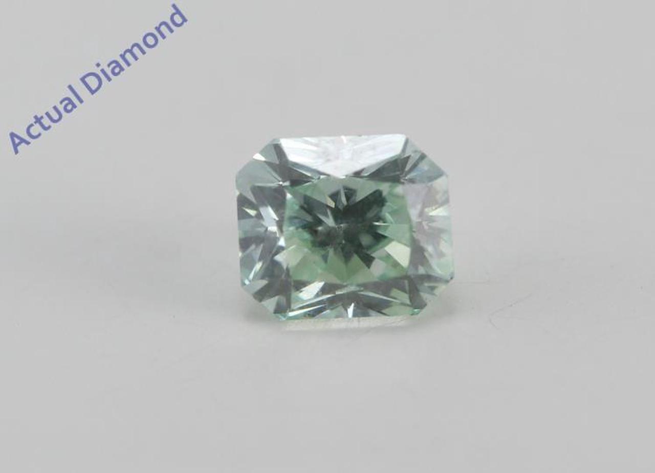 Radiant Cut Loose Diamond (0.82 Ct, Fancy Green (Color Irradiated) Color, VS2 (Clarity Enhanced) Clarity) IGL Certified